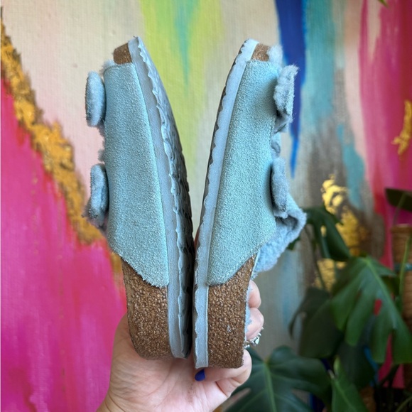 Birkenstock | Light Blue Suede Sherpa Lined - Picture 6 of 11